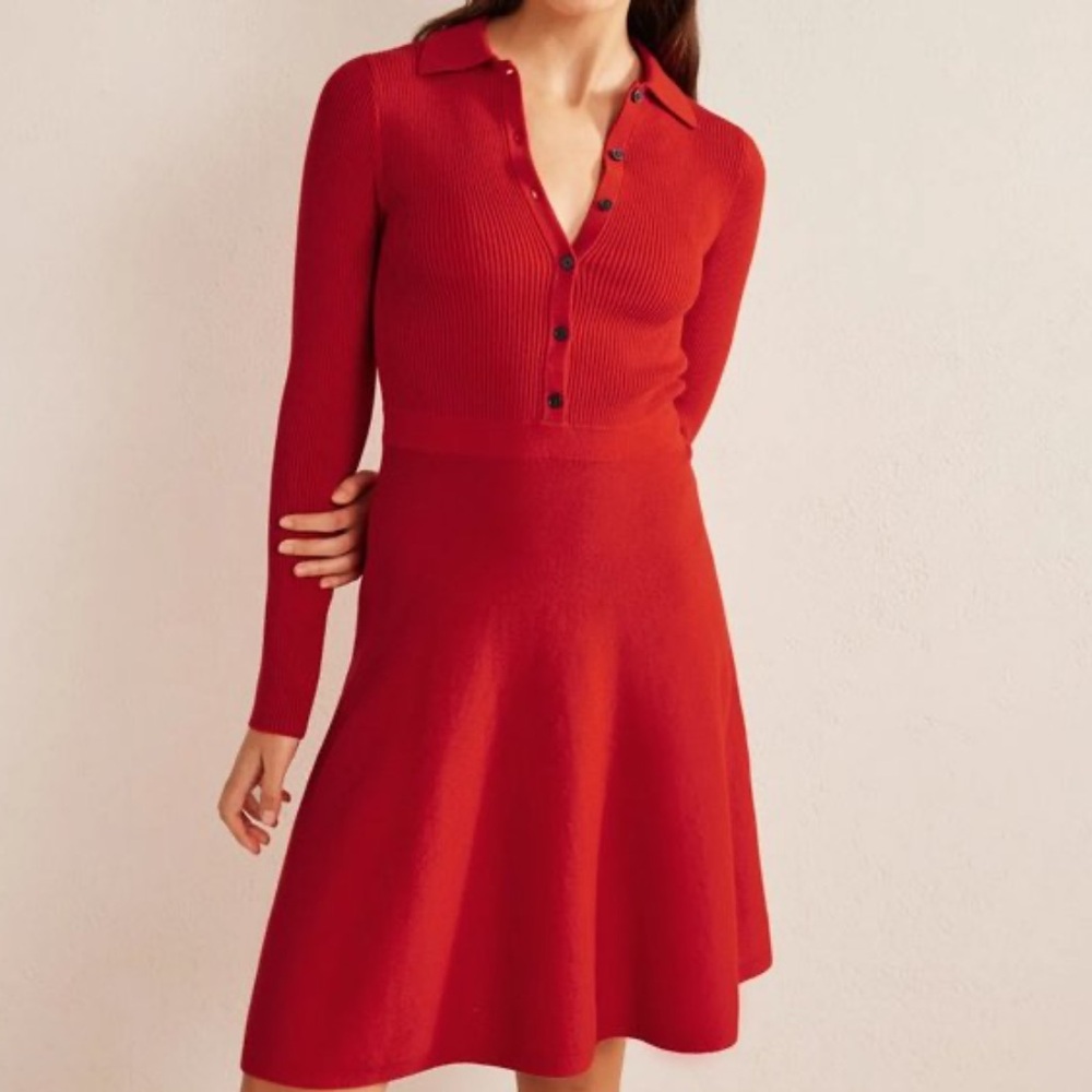 Boden Rib Detail Knitted Mini Dress